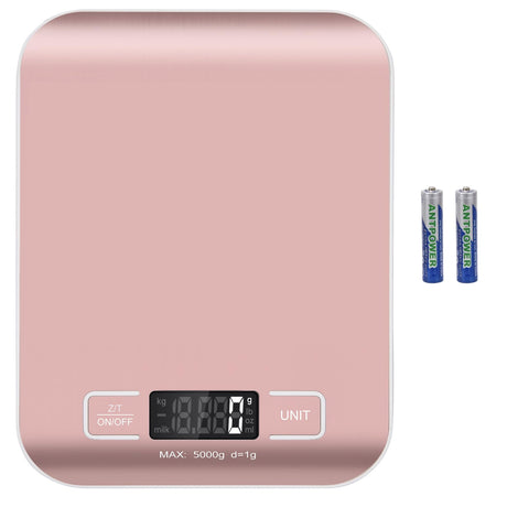 Selegere Digital Shipping Scale,Stainless Steel Panel, Accurate 5kg/1g Portable Postal Scale for Packages, Small Business,Kitchen, Food, Handmade, Liquids, and Boutique (Rose Gold) Selegere