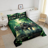 Feelyou Kids Dino Comforter Set Twin Size for Boys Green Dinosaur Bedding Soft Microfiber Dino Bed Set All Season Dinosaur Duvet Quilt with 1 Comforter + 1 Pillowcase Feelyou