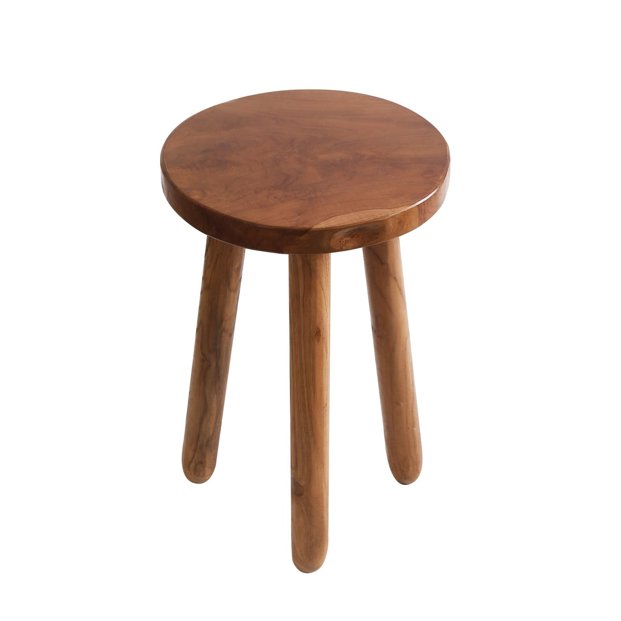 JOLLYMER 11.8" Round 18" Tall Wood Plant Stand | Teak Wood Accent Stool | Accent Table |Side Table JOLLYMER