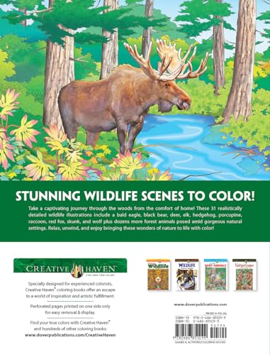 Creative Haven Forest & Woodland Wildlife Coloring Book (Adult Coloring Books: Animals) WoodArtSupply