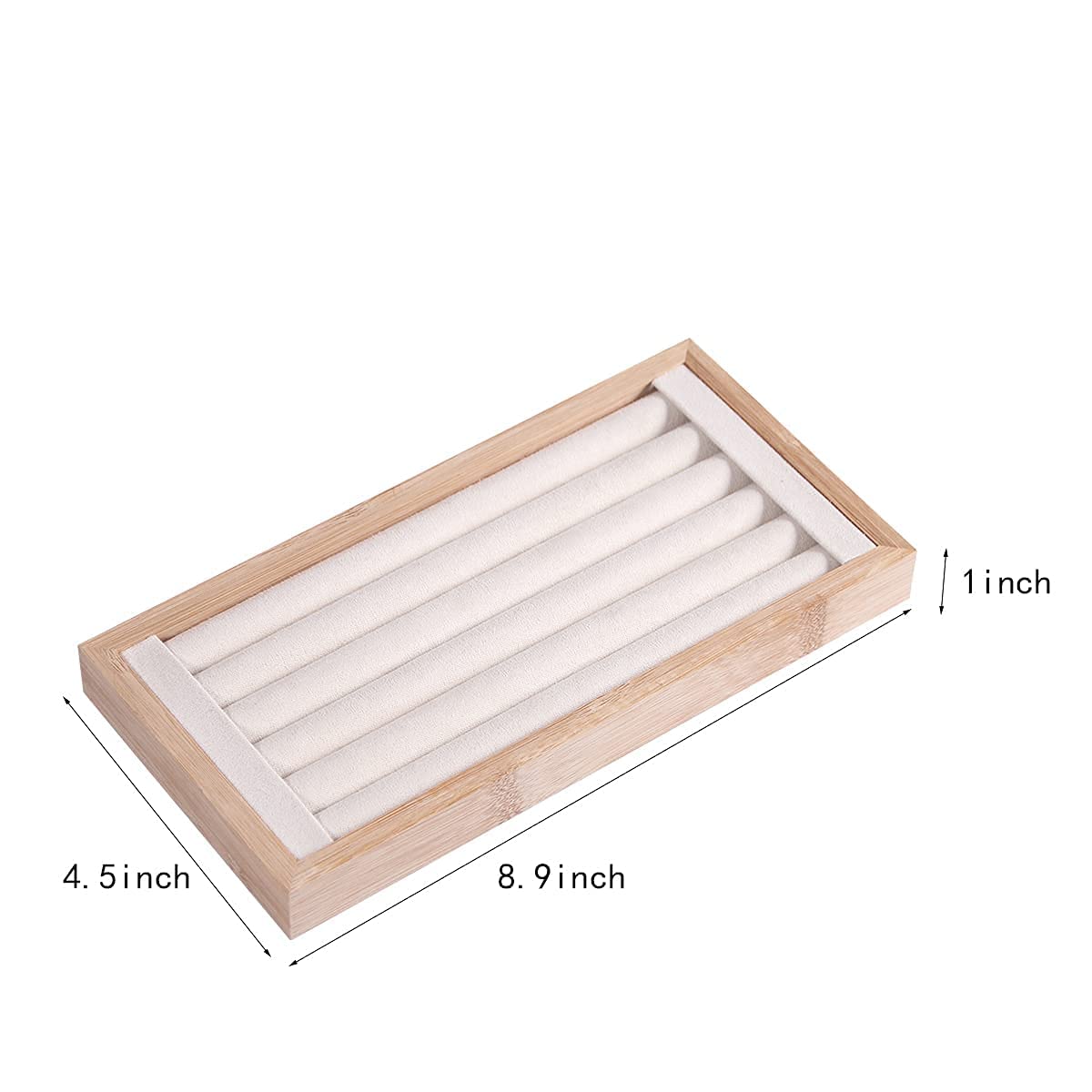 Kanwoder Bamboo Ring Holder,Ring Display Stand,Jewelry Organizer Stand for Rings Earrings Selling（Beige） Kanwoder