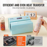 VEVOR Auto Tumbler Heat Press Machine, Automatic Rotation Full Print Mug Heat Press with Temp and Time Setting, Even Heating for 11-30oz Sublimation Tumblers, Mug, Cups (Light Blue) VEVOR