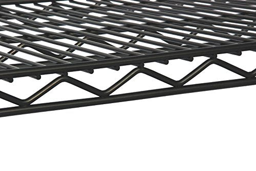 Omega Shelving Storage | 2 Tier Starter Shelving Unit 12" Deep x 24" Wide x 36" High - 800 lb Weight Capacity per Shelf, Adjustable Wire Shelving, Tool-Free Assembly |Black Shelving Omega