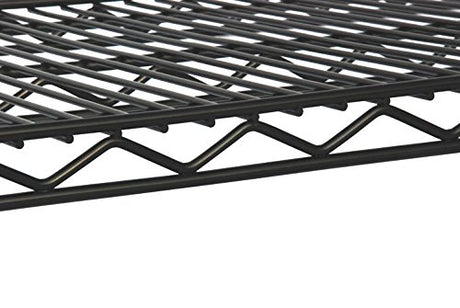 Omega Shelving Storage | 2 Tier Starter Shelving Unit 12" Deep x 24" Wide x 36" High - 800 lb Weight Capacity per Shelf, Adjustable Wire Shelving, Tool-Free Assembly |Black Shelving Omega