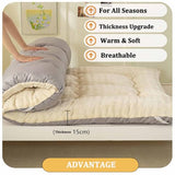 Yadlan Japanese Floor Mattress, Futon Mattress with Portable Storage Bag and Washable Cover, Roll Up Thick Tatami Mat Suitable for Camping, Guest Room Grey 45 * 45cm Yadlan
