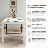 Royjhnl Transformer Table: Extendable Dining, Folding Console Table with Outlet, Space - Saving for 8-12, Perfect for Living Room & Kitchen Royjhnl