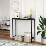 HollyHOME Narrow Console Table, 29.5" Slim Entryway Table, Sofa Stand, Hallway Shelf for Hallway, Bedroom, Living Room, Foyer, Black HollyHOME