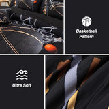 A Nice Night Comforter Set,6 Piece Bed-in-a-Bag with Comforter & Sheet Sets,Basketball Court with Sportsman Slam Dunk Printing for Kids Teen Boys,Queen A Nice Night