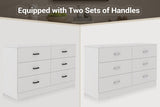 Bigbiglife Wood Dresser for Bedroom, 6 Drawer Double Dresser, Modern Chest of Drawers with Deep Drawers, Large Storage Organizer for Living Room, Closet,15.8" D x 47.2" W x 27.7" H (White) Bigbiglife