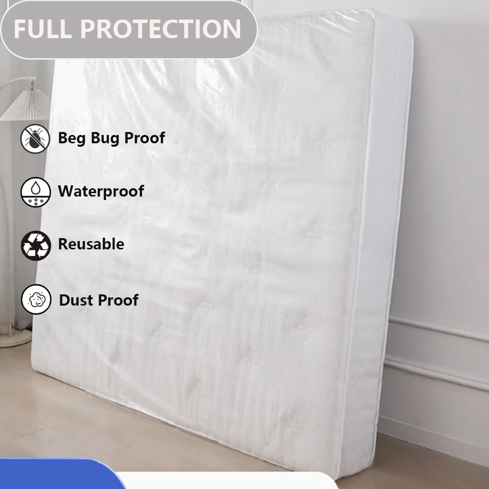 Plastic Mattress Bag for Moving Storage, Mattress Protector Cover ,Mattress Bag for Disposal (Queen) SANEMBER