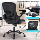 Office Chair, Ergonomic Desk Chair with Adjustable Lumbar Support, Comfy Breathable Mesh Chair with Wheels and Flip-Up Armrests, Executive Chairs for Home Office Comfortable Chair with Rolling Swivel SOERGO