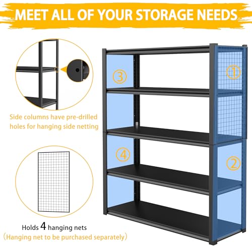 WOZBUD 3000LBS Garage Shelving Heavy Duty 48″W Metal Shelving for Garage,72″H Standing Shelf Units ，5 Adjustable Levels Garage Shelving Units and Storage，Storage Rack for Garage Organazation.1PCS… WOZBUD
