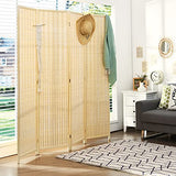 Giantex Bamboo Room Divider, 6 Ft Tall Freestanding Folding Privacy Screen, Wooden Room Separators Divider Wall, Portable Partition Boho 4 Panel Room Dividers for Home Office Bedroom Apartment Studio Giantex