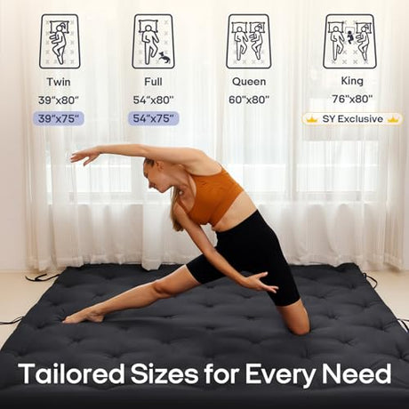 Syrinx Water Resistant Japanese Futon Mattress, Full Size 75"x54", 2.5 Inch Thick Japanese Floor Mattress Tatami Mat, Foldable Floor Bed Sleeping Pad for Dormitory Guest Room Camping Syrinx