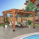 Backyard Discovery Beaumont 14x12 ft All Cedar Wood Pergola, Durable, Quality Supported Structure, Snow and Wind Supported, Rot Resistant, Backyard, Deck, Garden, Patio, Outdoor Entertaining Backyard Discovery