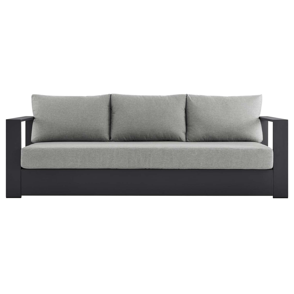 Modway Tahoe Aluminum Outdoor Patio Sofa in Gray Gray Modway