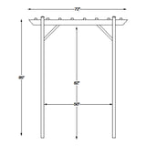 Dura-Trel Wellington Arbor, 72 by 95 Inch PVC Patio Garden Arch, Outdoor Backdrop Frame Decoration or Trellis for Climbing Plants, White DuraTrel