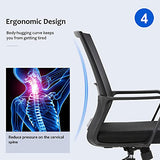 FDW Office Chair Ergonomic Desk Chair Mid-Back Mesh Computer Chair Lumbar Support Comfortable Executive Adjustable Rolling Swivel Task Chair with Armrests,Black FDW
