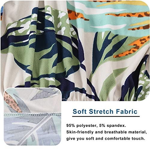 WOMACO Printed Futon Cover Stretch Sofa Bed Slipcovers Full Twin Queen Size Armless Couch Loveseat Protector Covers with Elastic Bottom for Living Room Bedroom Furniture (Rain Leaves, 63"-75") WOMACO