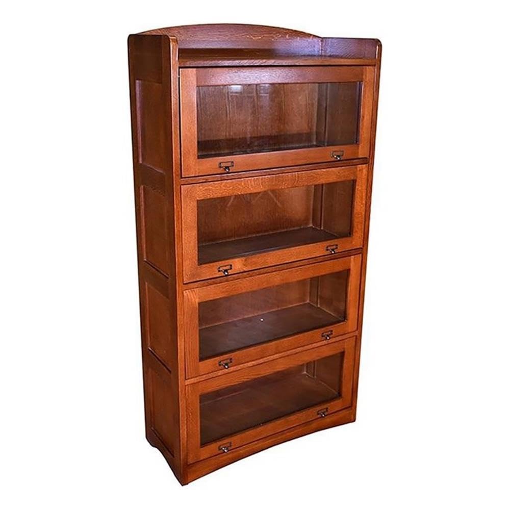 Pemberly Row Traditional 4-Stack Wood Barrister Bookcase in Cherry Pemberly Row