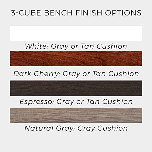 ClosetMaid 1570 Cubeicals 3-Cube Storage Bench, 14.01"D x 35.27"W x 18.5"H, Espresso ClosetMaid