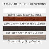 ClosetMaid 1570 Cubeicals 3-Cube Storage Bench, 14.01"D x 35.27"W x 18.5"H, Espresso ClosetMaid