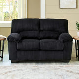 Signature Design by Ashley SimpleJoy Modern Loveseat for Living Room, Black Signature Design by Ashley