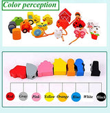 Lacing Farm Toy Wooden Block Set, Early Educational Toys String & Lacing Beads Games for Toddlers Kids Farm Animal Learning Play Set (16 Pieces) Newraturner