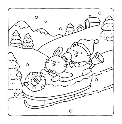 Fuzzy Hygge: Christmas Vibes Coloring Book for Adults & Teens Featuring Cozy Festive Holiday Winter Scenes with Adorable Animals Characters (Fuzzy Friends Coloring)