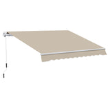 Outsunny 13' x 8' Retractable Awning, Patio Awnings, Sunshade Shelter w/Manual Crank Handle, UV & Water-Resistant Fabric and Aluminum Frame for Deck, Balcony, Yard, Beige Outsunny