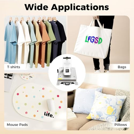 LyeXD 16x20 Inch Heat Press Machine, 1600W Digital T-Shirt Heat Press Machine w/Intelligent Temperature Control System, Heat Press Automatic Swing Away Sublimation Heat Transfer for T Shirts Bags LyeXD