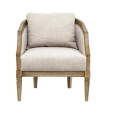 Pemberly Row Farmhouse Solid Wood & Fabric Accent Chair in Natural Pemberly Row