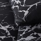 Caressma Black Marble Comforter Set Full Size, 3 Pieces Modern Pattern Soft Microfiber Bedding Comforter Set, Down Alternative Comforters for All Season (79 * 90") Caressma