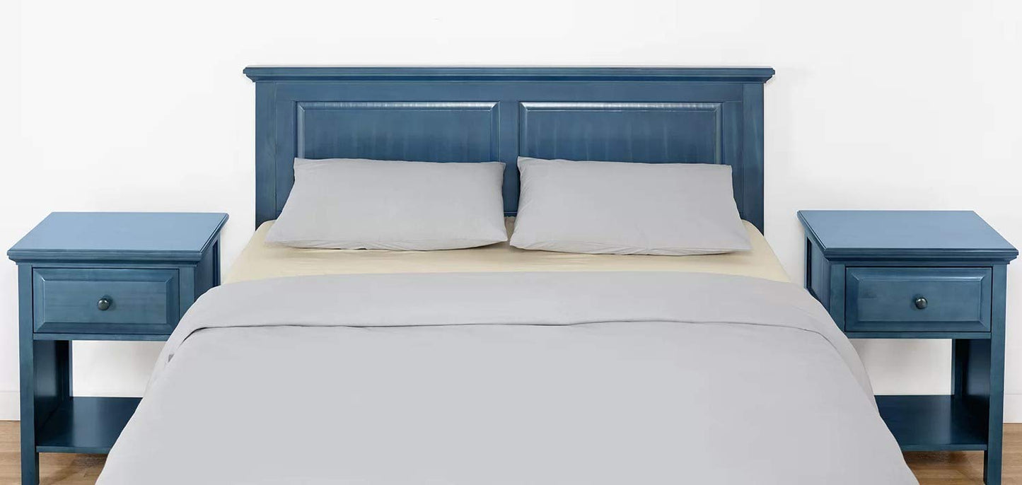 Vibrant Blue Solid Wood Headboard for Full/Queen Beds by Glenwillow Home - WoodArtSupply