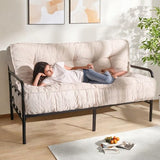 MAXYOYO 8" Futon Mattress Full Size, Ultra Thick Futons Sofa Couch Bed Tufted Sleeper Sofa Bed, Floor Mattress for Adults, Shredded Foam Filling (Frame Not Included), Beige MAXYOYO