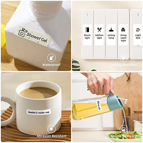 NIIMBOT D110 Upgraded Version Mini Label Maker Machine with Tape, Portable Bluetooth Thermal Printer, Sticker Labeler with Multiple Templates for Office Organization Home Kitchen School, White NIIMBOT