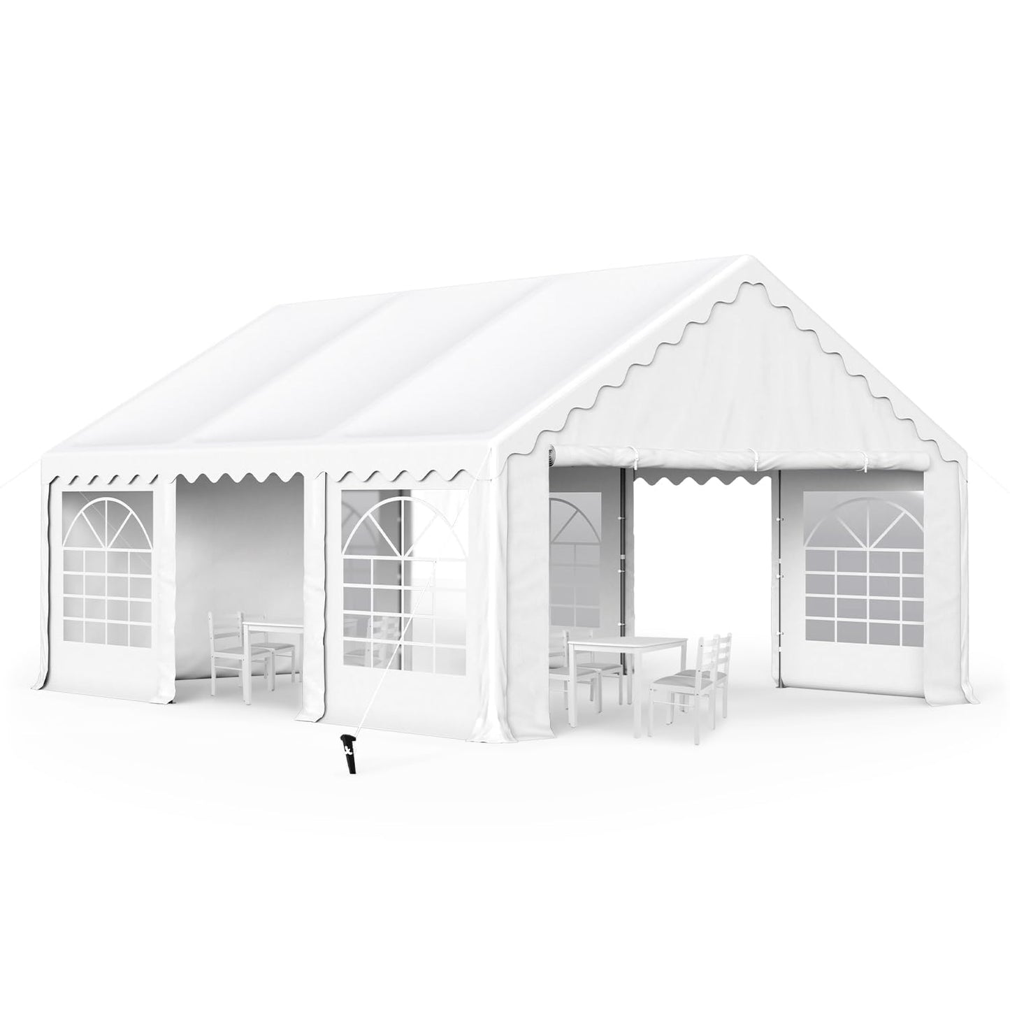 GREEN PARTY 16x20FT Party Tent Heavy Duty, Large Wedding Event Shelters with 3 Carry Bags & Removable Sidewalls, Outdoor Canopy Gazebo Commercial Tent for Carport Camping Garden Patio