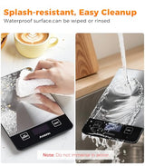 Atogou Food Scale - 33lb Digital Kitchen Scale Ounces Grams, Rechargeable & Full-View Display, Water-Resistant, Batteries or USB-C Charging, Stainless Steel, for Cooking, Meal Prep, Package (Black)