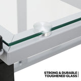 MoNiBloom Drafting Table on Wheels with Storage & Side Tray - Adjustable 0-65° Glass Tabletop, Replaceable Feet Art Desk MoNiBloom