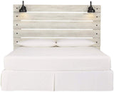 Signature Design by Ashley Cambeck Farmhouse Panel Headboard ONLY with USB Charging Stations, King, Whitewash Signature Design by Ashley