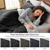 BEDELITE King Size Comforter Set 7 Pieces Bed in A Bag - Soft Microfiber Reversible Black Bed Set with Comforters, Sheets, Pillowcases & Shams, Cozy Luxury Bedding Sets for All Season BEDELITE