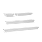 Melannco Arlington Floating Wall Shelves for Bedroom, Living Room, Bathroom, Kitchen, Office, Nursery, Set of 4, White MELANNCO