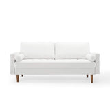 Modway EEI-3764-WHI Valour Performance Velvet Sofa, White Modway