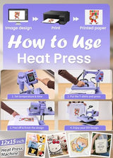AKEYDIY Heat Press 8 in 1 Heat Press Machine 12x15 inch Swing Away T Shirt Pressing Machine with Digital Control, Multifunction Heat Press Transfer Sublimation Combo for T Shirts Mugs Hat Plate Cap AKEYDIY