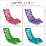 Giantex Outdoor Chaise Lounge Chair, Acacia Wood Patio Lounger with Slatted Design, Rocking Chair, Outdoor Rocker for Sunbathing, Poolside, Beach Lounge Chairs (1, Natural)