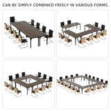 LayBurst 6.5ft Conference Table with Flexible Configuration,Conference Room Table with Adjustable Footpads,Stable Structure,Large Rectangle Seminar Table for 4-22Person (1, Brown) LayBurst