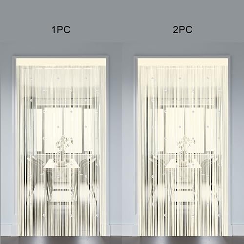 Beaded String Curtains for Doorways Boho Bedroom Decor Hanging Door Wall Beads Closet Window Curtain Room Divider Privacy Decorative (Champagne, 39" W x 79" L) JINYONGXIN
