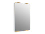 KOHLER Essential 30 in. W x 45 in. H Rectangular Framed Wall Mount Bathroom Vanity Mirror in Moderne Brushed Gold KOHLER