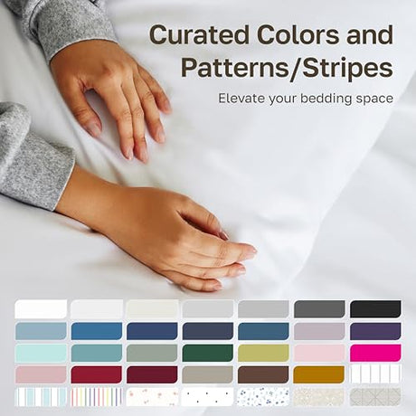 California Design Den Twin Sheets Set - Soft 400 Thread Count Sateen, Natural 100% Cotton Sheets, Deep Pockets with All Around Elastic for a Snug Fit, Durable Bedding Set - White California Design Den