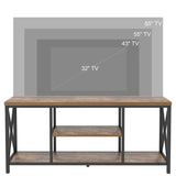 EXCEFUR 55 Inch TV Stand for Televisions up to 65 Inch, Modern Entertainment Center with Storage Shelves, Industrial Media TV Console for Living Room, Bedroom, Rustic Brown EXCEFUR